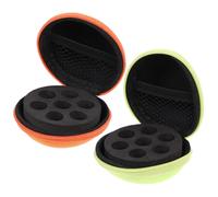 TOPPERFUN 2 Piezas Estuche Portátil para Aceites Esenciales y Esmaltes con Compartimentos Bolsa de Almacenamiento Resistente EVA para Botellas Pequeñas de Unidades Verde y Naranja para