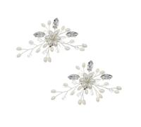 TOPPERFUN 2 piezas Hebilla de Zapato con Perlas y Cristales Brillantes Clip Decorativo para Bodas y Fiestas Accesorio Elegante para Mujer