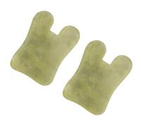 TOPPERFUN 2 piezas Jade Gua Sha Facial Massage Tool Tablas de Jade Natural para Raspado Promueve Circulación y Rejuvenece Piel Uso Rostro y Cuerpo y Duradero
