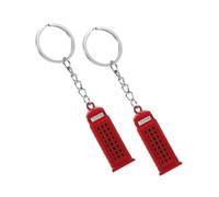 TOPPERFUN 2 piezas Llaveros Cabina Telefónica Londres Aleación Metálica Resistente Regalo Cultural Souvenir Inglaterra para Llaves Bolsa Decoración