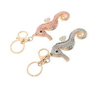 TOPPERFUN 2 Piezas Llaveros De Gemas De Imitación Dijes De Caballito De Mar Llaveros Brillantes Para Bolsos y Mochilas Accesorios Divertidos Para Mochilas De Dibujos Animados