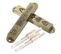 TOPPERFUN 2 Piezas Mezuzah Metálica Vintage para Puerta Ornamento Religioso Judío con Símbolos Sagrados Decoración Metálica Resistente para Hogar y Bendición Familiar