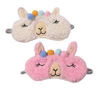 TOPPERFUN 2 piezas para Ojos de Peluche Suave de Animales para Ininterrumpido para y Descanso Bloqueo Total de Luz Colores Beige Rosa