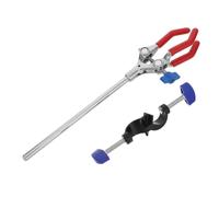 TOPPERFUN 2 Piezas Pinza de Laboratorio de Tres Mordazas con Diseño de 3 Dedos, Aleación de Zinc Cromada, Ajuste de Ángulo 360° y Sujeción Firme para Procedimientos de Laboratorio