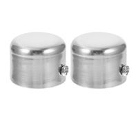 TOPPERFUN 2 Piezas Tapones para Barra de Cortina Finales Decorativos de Acero Inoxidable para Varillas de Cortinas Accesorios Prácticos y Fáciles de Instalar para Hogar
