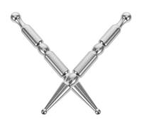 TOPPERFUN 2 Varillas de Masaje de Acupresión de Acero Inoxidable Herramienta Manual de Punto de Presión para Cuerpo Completo Palo de Masaje de Tejido Profundo Cabezales Duales para