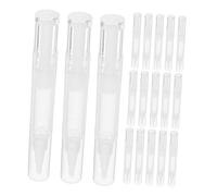 TOPPERFUN 20 Piezas Bolígrafos Giratorios Transparentes para Brillo Labial Vacío con Aplicador de Pincel Contenedores Cosméticos Recargables para Aceite de Cutícula y Esmalte de Uñas