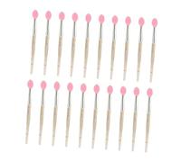 TOPPERFUN 20 piezas Pinceles de Silicona Transparentes para Labios con Purpurina Dorada Aplicadores de Maquillaje Compactos y Portátiles para Barra de Labios y Sombras de Ojos para Uso