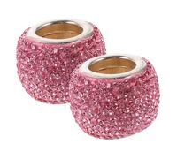 TOPPERFUN 2piezas Anillo Decorativo Para Reposacabezas De Coche Adornos Brillantes Color Rosa Adecuado Para Decoración Interior De Coche