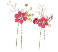 TOPPERFUN 2piezas Horquilla para Tocado de Boda Manual Flores Accesorios Cabello de Novia para Bodas y Damas de Honor