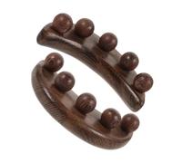 TOPPERFUN 2piezas Masajeador de Madera de Alas de Pollo Herramienta Gua Sha para Rostro Tabla de Masaje para Cabeza y Cara Cuentas Convexas y Forma de Media Luna para Acupuntura Facial