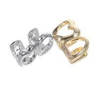 TOPPERFUN 2piezas Parrillas Dentales Hip Hop Joyas Dientes Mujeres Hombres Gemas De Imitacion Tapas Doradas Falsas Clip Parrillas Bucales Brillantes para Disfraz De Fiesta Cosplay