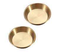 TOPPERFUN 2Piezas Platos Inoxidable para Salsas y Condimentos Tazones Redondos para Vinagre Sal y Aperitivos Apilable y Lavavajillas