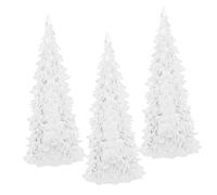 TOPPERFUN 3 Piezas Árbol De Navidad Que Brilla Intensamente Decoración Color Condujo Árbol Brillante Día Festivo Escritorio Tres Fiesta Arriba Instante Iluminado Mini Transparente Acrílico