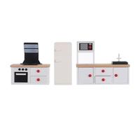 TOPPERFUN 3 Piezas De Accesorios para Casa De Muñecas En Miniatura, Cocina, Refrigerador, Juguete - Mini Estufa, Armario, Muebles, Juguete De rol para Niños, Accesorios De Juego De