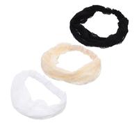 TOPPERFUN 3 Piezas Diademas de Encaje Transpirable para Mujer Malla Elástica con Flores Turbante Versátil Bandana para Verano Accesorios para Pelo -verano Blanco Negro