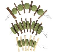 TOPPERFUN 3 Piezas Juguete para Morder de Rama de Manzana | Madera Natural, Ayuda a Limpiar Dientes y Desgastar Piezas, Uso para Mascotas Pequeñas en Jaula