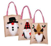 TOPPERFUN 3piezas Bolsas De Obsequio De Navidad Para Dulces Navideños Dibujos Animados De Duendes Para Fiestas Navideñas y Envolver Chocolates Bolsas Navideñas De Fiesta Para Regalos