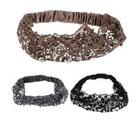 TOPPERFUN 3piezas Diadema Ancha Elegante para Mujer Encaje Diadema Elástica para Disimular Canas para Eventos de Belleza