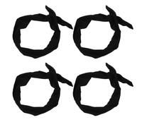 TOPPERFUN 4 Diademas Turbante Lazo Negro de Poliéster y Hierro, Resistentes al Óxido y Suaves Piel, Accesorios Cabello Elegantes y Cómodos