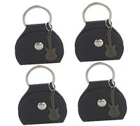 TOPPERFUN 4 Juegos Bolsa De Púa De Guitarra Bolsa Protectora De Púa De Guitarra Púas Estuche De Transporte Púas Titular Soporte para Llavero De Coche Favores De La PU Black 4 Uds * 4