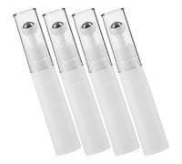 TOPPERFUN 4 Piezas Botellas Rodillo para Aceites Esenciales Frascos de Muestra de Maquillaje Acrílico Blanco Rellenables Contorno de Ojos, Uso en Casa y Oficina
