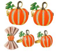 TOPPERFUN 4 Piezas De Botones De Servilleta De Calabaza Servilleteros con Forma De Calabaza De Halloween