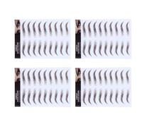 TOPPERFUN 4 Piezas Pegatinas para Cejas Postizas 6d Efecto Pelo, Marrón, Plantilla Semipermanente para Cejas Naturales, Herramienta Cosmética para Maquillaje y Cuidado Facial