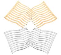 TOPPERFUN 4 piezas Peines Metálicos Pequeños para Cabello Peineta Francesa Duradera para Mujer Accesorios para Peinados Bodas y Fiestas Resistentes y Ligeros Colores y Plata