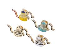 TOPPERFUN 4piezas Broche de Cafetera Creativo Accesorio de Vestir Broche de Solapa de Metal Cafetera de Vertido Manual Tetera para Mujeres Bolsos Zapatos Vestidos