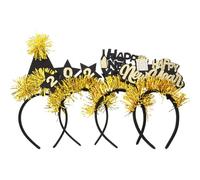 TOPPERFUN 4piezas Diademas Navideñas de Confeti de Año Decoraciones Brillantes para Fiestas de Nochevieja Tocados de Fiesta para Personas