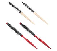 TOPPERFUN 4piezas Peines Rizadores Cepillos Redondos Mango de Madera para Rizos y Cabello Grueso Cepillo Redondo para Flequillo para Peinar Cabello Rizado
