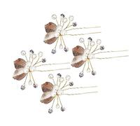 TOPPERFUN 4piezas Tocado de Novia Horquillas de Perla Accesorios Cabello Horquillas Chinas Hanfu Vintage para Tocados de Boda y Adornos para Pelo de Novia