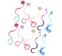 TOPPERFUN 5 Extensiones de Pelo Coloridas para Niñas Clips de Trenzado para Accesorios de Fiesta y Cumpleaños de Horquillas con Diseño Realista y Vivid