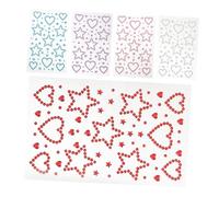 TOPPERFUN 5 Hojas Pegatinas Adhesivas para Maquillaje de Fiesta con Gemas de Estrellas y Corazones Brillantes de para Maquillaje de Festival y Manualidades DIY Cómodas y Resistentes para