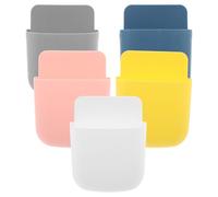 TOPPERFUN 5 Piezas Caja de Almacenamiento Mural sin Taladro Organizador Creativo para Mandos Distancia Llaves y Cosméticos Soporte Compacto para Dormitorio Cocina y Sala Colores Amarillo