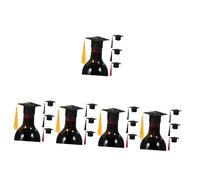 TOPPERFUN 5 Series Decoración del Sombrero del Doctor Tapa Graduation Cap Toppers Miniatura Graduado Arriba Mini Birrete De Graduación Pequeños Sombreros De Botella Sintió Negro 4 Piezas X 5