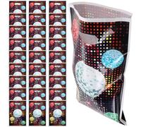 TOPPERFUN 50 Bolsas de Obsequio Retro Disco con Asas, Acabado Brillante, No Se Deforman, Diseño Festivo y Capacidad Adecuada para Fiestas y Regalos