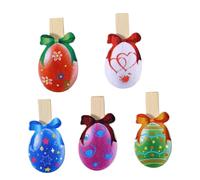 TOPPERFUN 50 Unidades Clips de Fotos de Madera Forma de Huevos de Pascua Coloridos para Decoración de Fiestas y Cotillones Soportes para Notas y Memorias para Hogar y Eventos