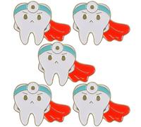 TOPPERFUN 5piezas Insignia Forma de Diente Broche de Metal Broche Decorativo para Ropa Accesorio de Moda para Dientes de Vampiro