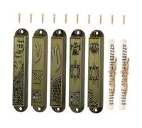 TOPPERFUN 5piezas Mezuzá Judaica Decorativa Placa Bendiciones Hogar Vintage y Moderna Metal Ligero