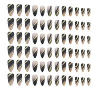 TOPPERFUN 6 Cajas Cajas de Uñas Postizas con Brillo y Líneas Adhesivas Reutilizables para Mujer Diseño Elegante con Cobertura Total Duraderas y Resistentes al Agua para Manicura DIY y Uso