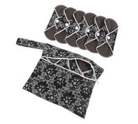 TOPPERFUN 6 Compresas Menstruales Reutilizables Lavables Fibra Activada y Diseño Exquisito y Control de Incontinencia para Mujeres Embarazadas para Uso Diario