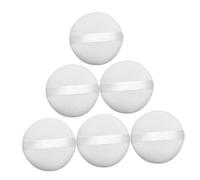 TOPPERFUN 6 Piezas Borlas de Maquillaje Redondas de Esponjas Suaves para Polvos Sueltos y Compactos Accesorio de Belleza para Aplicación Uniforme Rostro