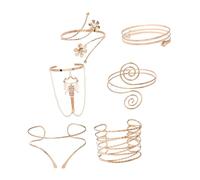 TOPPERFUN 6 piezas Brazaletes de Brazo Abiertos Ajustables Pulseras de Brazo Vintage de Metal con Diseño de Escorpión para Mujer Fiesta y Cosplay