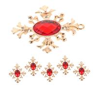 TOPPERFUN 6 Piezas Cross Buckle Charms Alloy Baroque Crown Pendants With Rhinestones DIY Jewelry Craft Supplies For Necklaces Earrings Bracelets