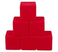 TOPPERFUN 6 Piezas Dados Grandes de Acrílico Rojo para Actividades Aula y Juegos Creativos, Cubos Versátiles y Seguros Seis Caras para Escribir y Personalizar