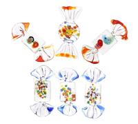 TOPPERFUN 6 Piezas de Cristal Fiesta Dulce Navidad decoración navideña de época Falso Rosa decoración Dormitorio Home Decor Decoración del hogar Adorno de Vidrio