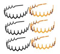 TOPPERFUN 6 piezas Diademas Anchas Antideslizantes para Mujeres y Niñas Accesorios Elegantes para Cabello con Diseño de Dientes para Ejercicio y Maquillaje Negros Marrones