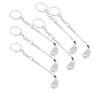 TOPPERFUN 6 Piezas Hangings de clubes de golf llavero Encanto de la bolsa favores de fiesta de golf Accesorios de cadena clave Keychains de temas deportivos mini aleación Plata